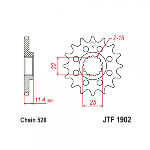 Звезда передняя JTF1902.15RB
