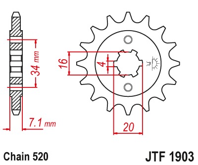 Звезда передняя JTF1903.14