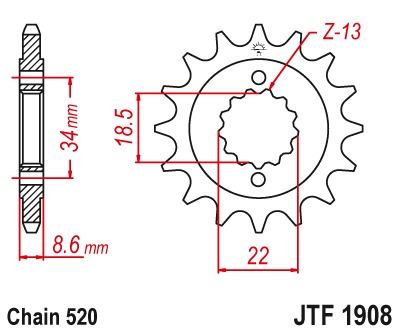 JT Звезда передняя JTF1908.15RB