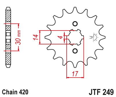 Звезда передняя JTF249.14