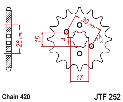 Звезда передняя JTF252.17