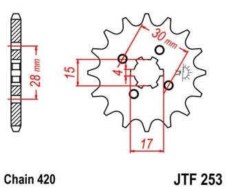 Звезда передняя JTF253.14