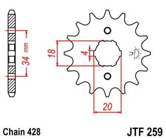 Звезда передняя JTF259.15