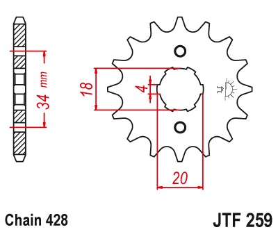 Звезда передняя JTF259.16