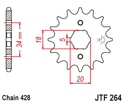 Звезда передняя JTF264.15