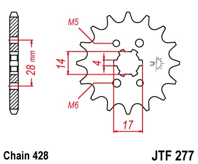 Звезда передняя JTF277.14