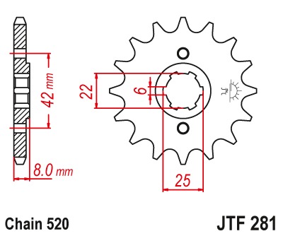 Звезда передняя JTF281.14
