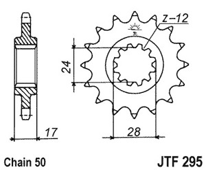 Звезда передняя JTF295.15RB с демпфером