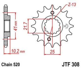 Звезда передняя JTF308.15