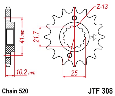 Звезда передняя JTF308.15RB