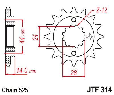 Звезда передняя JTF314.15