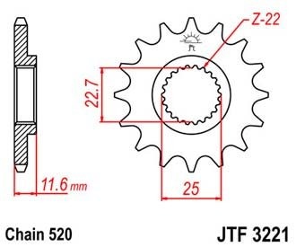 Звезда передняя JTF3221.11
