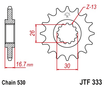 Звезда передняя JTF333.14