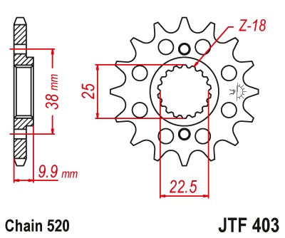 Звезда передняя JTF403.15