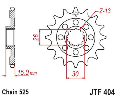 Звезда передняя JTF404.15