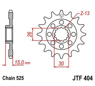 Звезда передняя JTF404.17RB с демфером