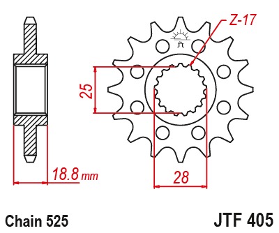 Звезда передняя JTF405.19RB с демпфером