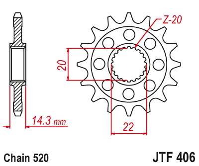 Звезда передняя JTF406.16