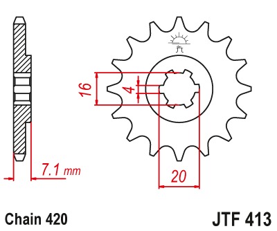 Звезда передняя JTF413.14
