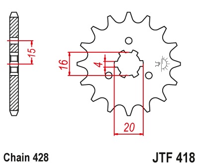 Звезда передняя JTF418.15