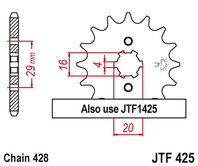 Звезда передняя JTF425.15