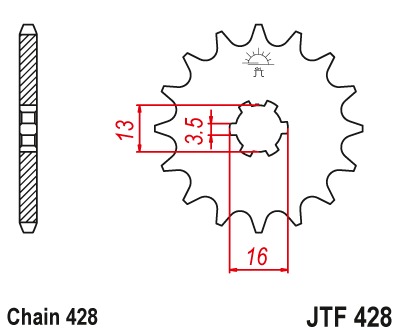 Звезда передняя JTF428.13