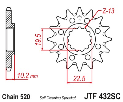 Звезда передняя JTF432.14