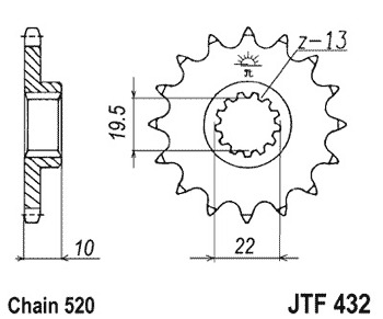 Звезда передняя JTF432.15