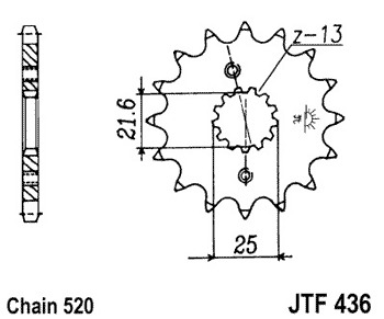 Звезда передняя JTF436.14