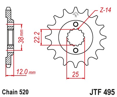 Звезда передняя JTF495.15