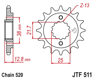 Звезда передняя JTF511.14