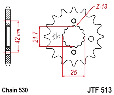 Звезда передняя JTF513.18RB с демпфером