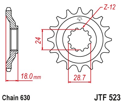 Звезда передняя JTF523.15