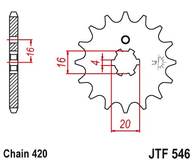 Звезда передняя JTF546.16