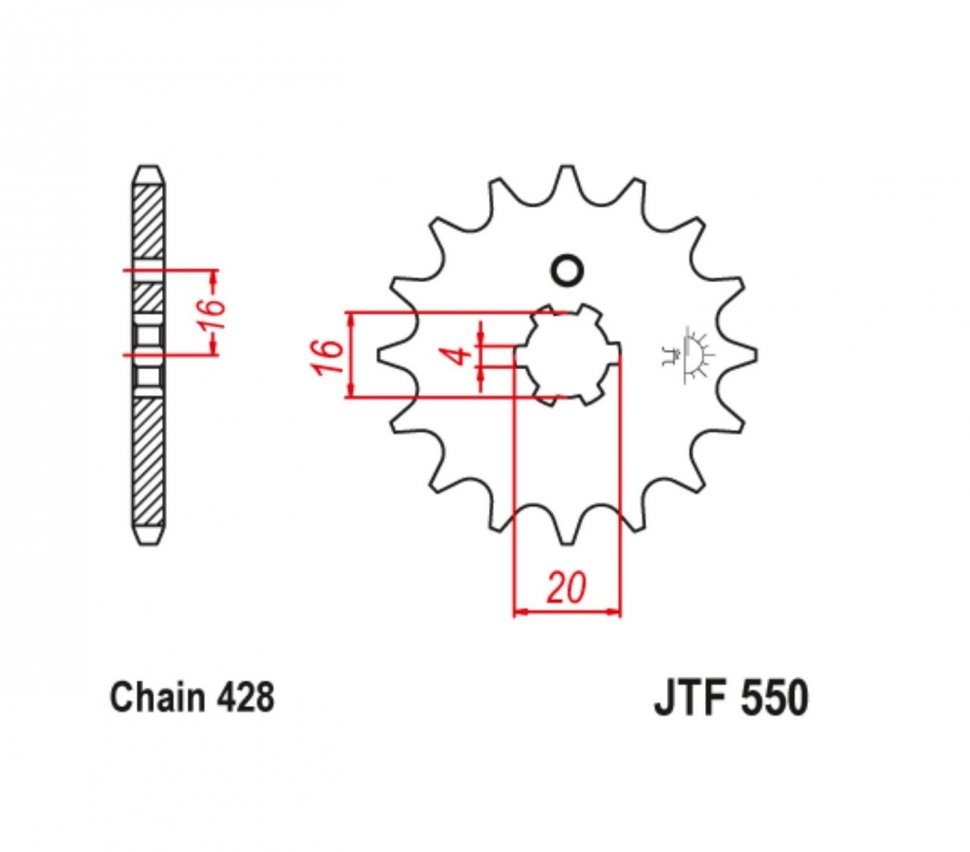 Звезда передняя JTF550.15