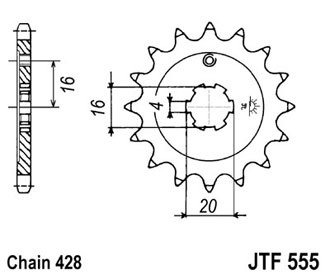 Звезда передняя JTF555.15