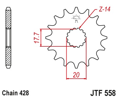 Звезда передняя JTF558.14