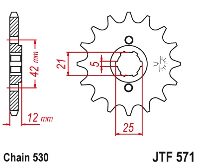 Звезда передняя JTF571.17