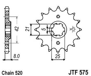 Звезда передняя JTF575.15