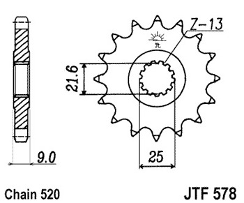 Звезда передняя JTF578.15