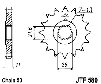 Звезда передняя JTF580.16RB с демпфером