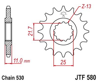 Звезда передняя JTF580.17RB