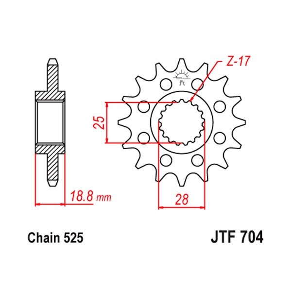 Звезда передняя JTF704.16