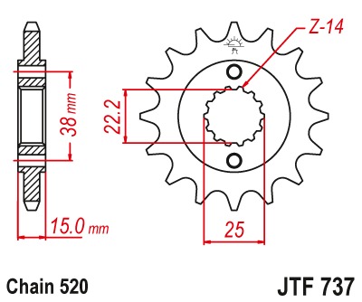 Звезда передняя JTF737.15
