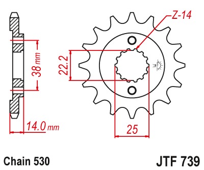Звезда передняя JTF739.15