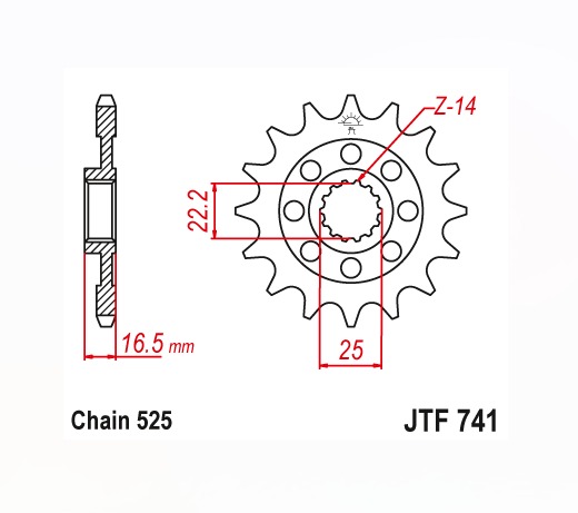 Звезда передняя JTF741.14