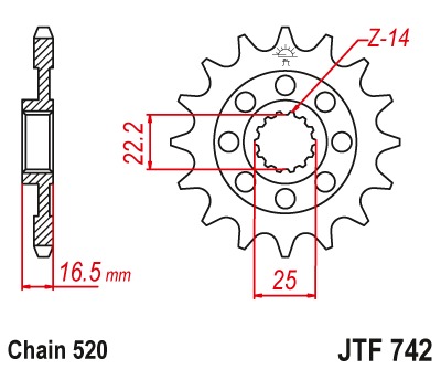 Звезда передняя JTF742.15