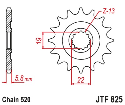 Звезда передняя JTF825.13