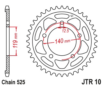 Звезда задняя JTR10.45