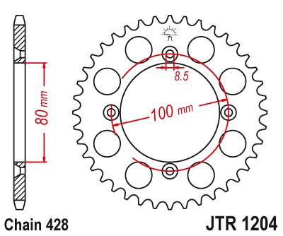 Звезда задняя JTR1204.46